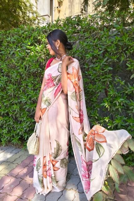 Hand painted zometo saree